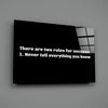 Two Rules for Success Glass Wall Art by Insigneart USA