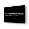Two Rules for Success Glass Wall Art by Insigneart USA