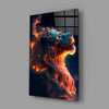 Fire Lion Glass Wall Art by Insigneart USA