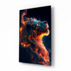 Fire Lion Glass Wall Art by Insigneart USA