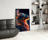 Fire Lion Glass Wall Art by Insigneart USA
