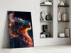 Fire Lion Glass Wall Art by Insigneart USA