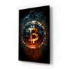 Bitcoin Glass Wall Art by Insigneart USA