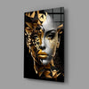 Golden Face Glass Wall Art by Insigneart USA