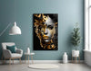 Golden Face Glass Wall Art by Insigneart USA