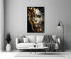 Golden Face Glass Wall Art by Insigneart USA