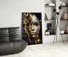Golden Face Glass Wall Art by Insigneart USA