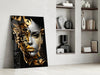 Golden Face Glass Wall Art by Insigneart USA