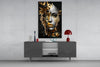 Golden Face Glass Wall Art by Insigneart USA