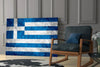 Flag of Greece Glass Wall Art by Insigneart USA