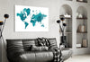 World Map Glass Wall Art by Insigneart USA
