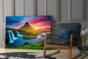 Kirkjufellsfoss Waterfall and View Glass Wall Art by Insigneart USA