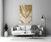 Golden Leaf Glass Wall Art by Insigneart USA