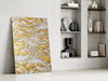Golden Waves Glass Wall Art by Insigneart USA