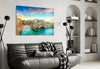 Cliff Village Coastal Glass Wall Art by Insigneart USA