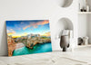 Cliff Village Coastal Glass Wall Art by Insigneart USA