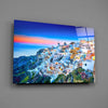Santorini Glass Wall Art by Insigneart USA