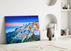 Santorini Glass Wall Art by Insigneart USA