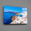 Santorini Glass Wall Art by Insigneart USA