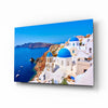 Santorini Glass Wall Art by Insigneart USA