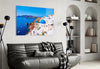 Santorini Glass Wall Art by Insigneart USA