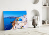 Santorini Glass Wall Art by Insigneart USA