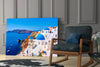 Santorini Glass Wall Art by Insigneart USA