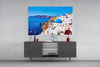 Santorini Glass Wall Art by Insigneart USA