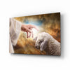 God'S Hand And The Sheep Glass Wall Art by Insigneart USA