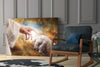God'S Hand And The Sheep Glass Wall Art by Insigneart USA
