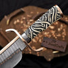 Copper Damascus Alamo Bowie Knife Handmade 12-Inch Musso-Style Collector Blade by JW SteelCrafts