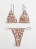 Zebra Print Push Up Bikini New Arrival Padded Bra Low Waist Swimsuit Female Swimwear Women Women's Ruffle Triangle Bikini Frill Printed String Tie Side Two Piece Set Swimsuit by Stevvex